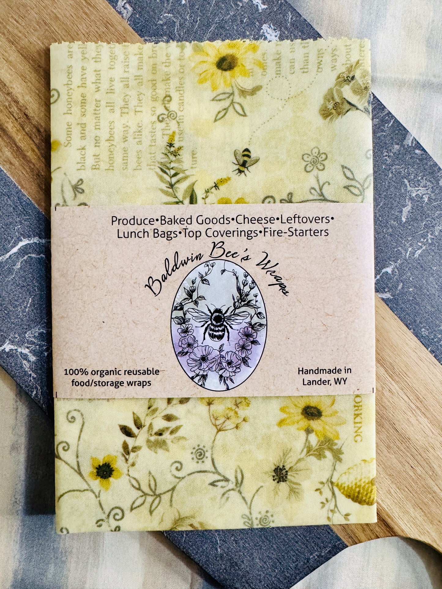 Reusable Produce Pouch | 11" x 12" Waxed Cotton Food Storage
