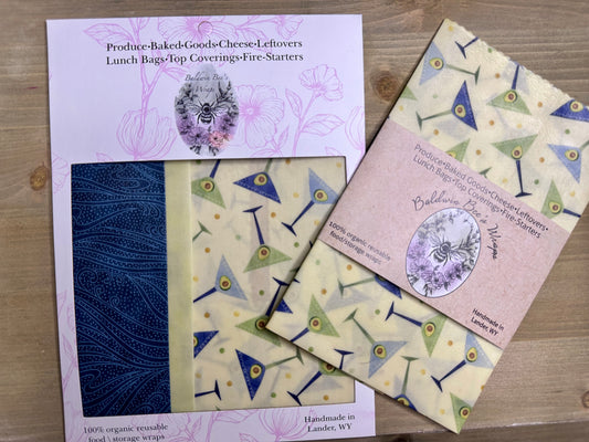 Beeswax Food Wrap Starter Set- Martini