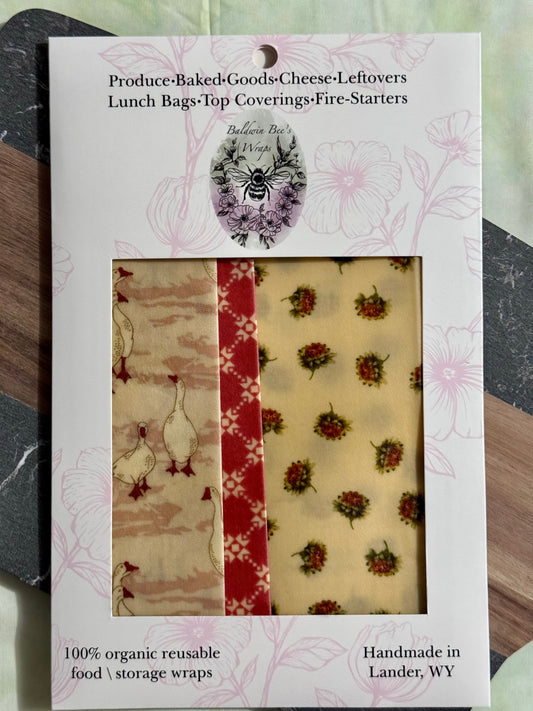 Beeswax Food Wrap Starter Set- Goose