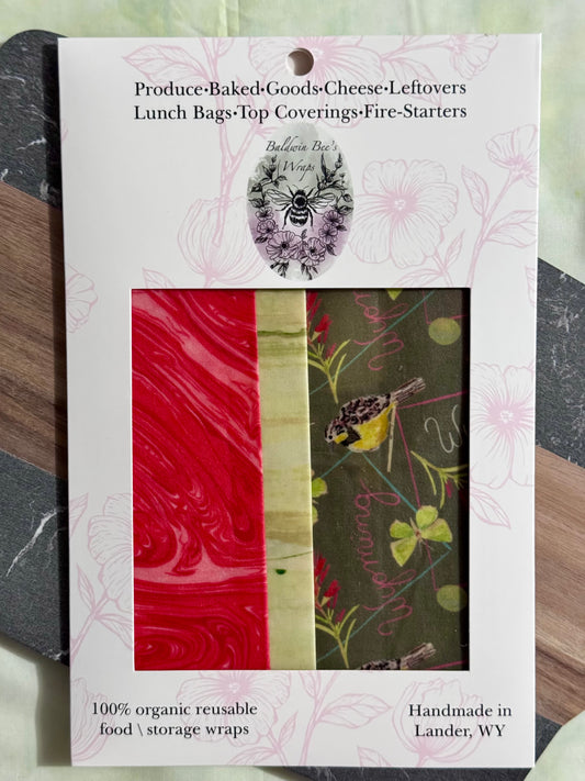 Beeswax Food Wrap Starter Set- Wyoming