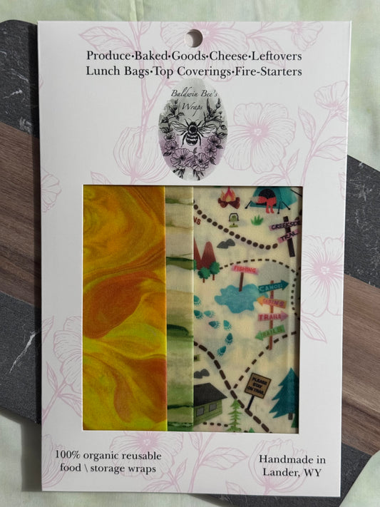 Beeswax Food Wrap Starter Set- Adventure