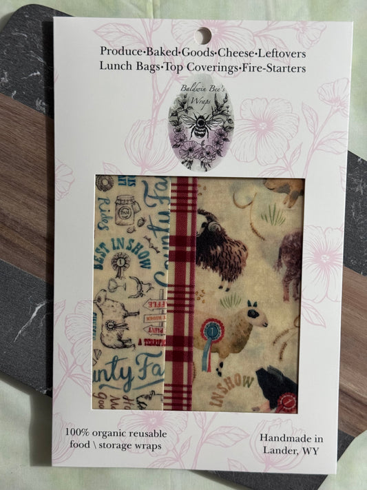 Beeswax Food Wrap Starter Set- County Fair