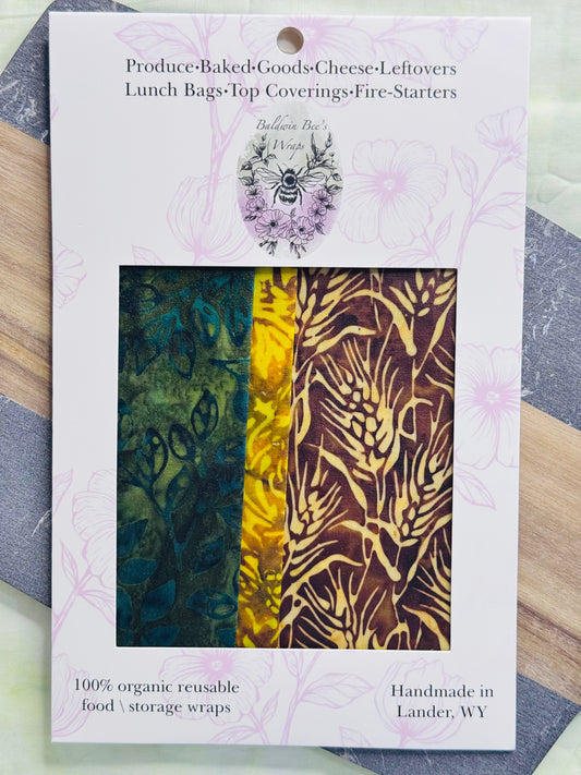 Beeswax Food Wrap Starter Set- (Nature)
