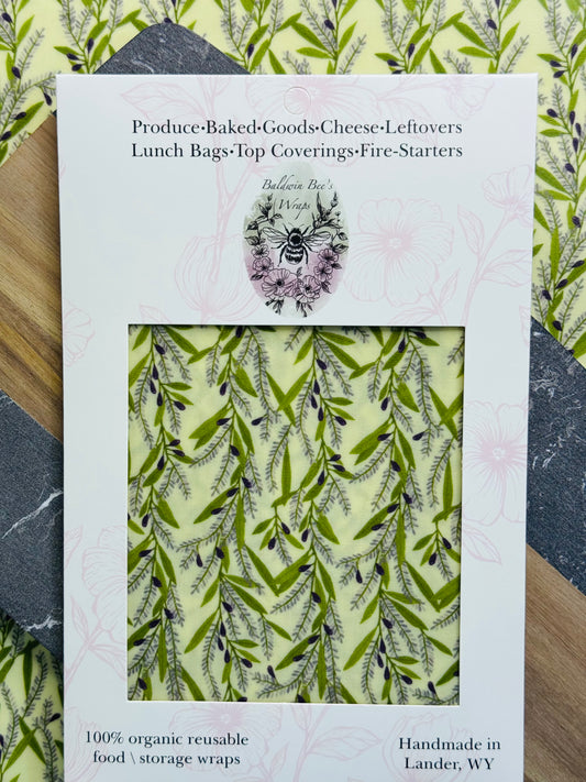 Sourdough and Loose Produce Beeswax Wrap (Lilac)