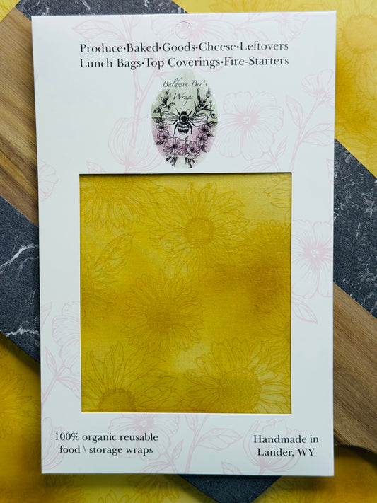 Sourdough and Loose Produce Beeswax Wrap (Tan Sunflower)