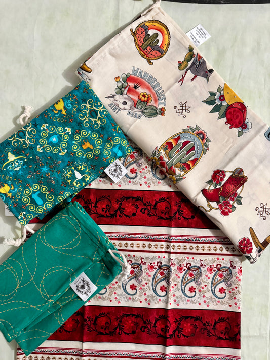 Handmade 100% Cotton Storage Bags (Western)