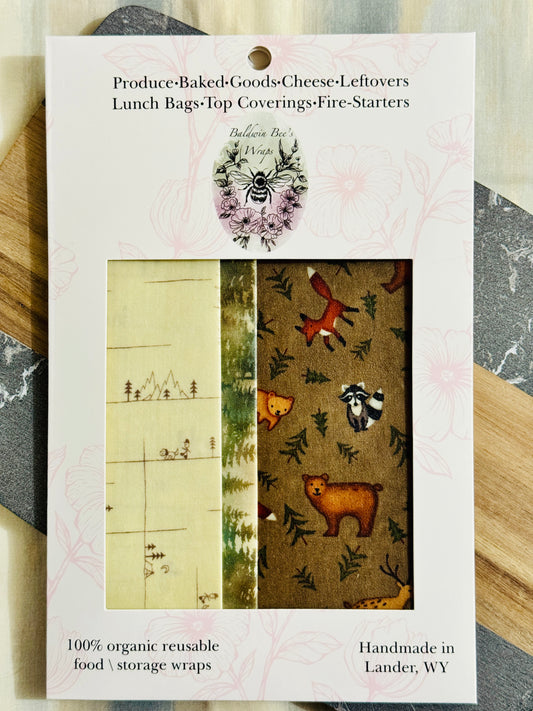 Beeswax Food Wrap Starter Set- (Let's Wander)