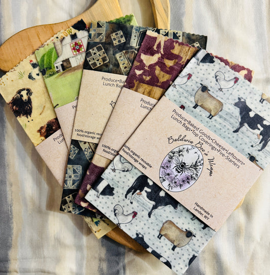 Large Beeswax Wrap- Farm (Naturally Bloomed)