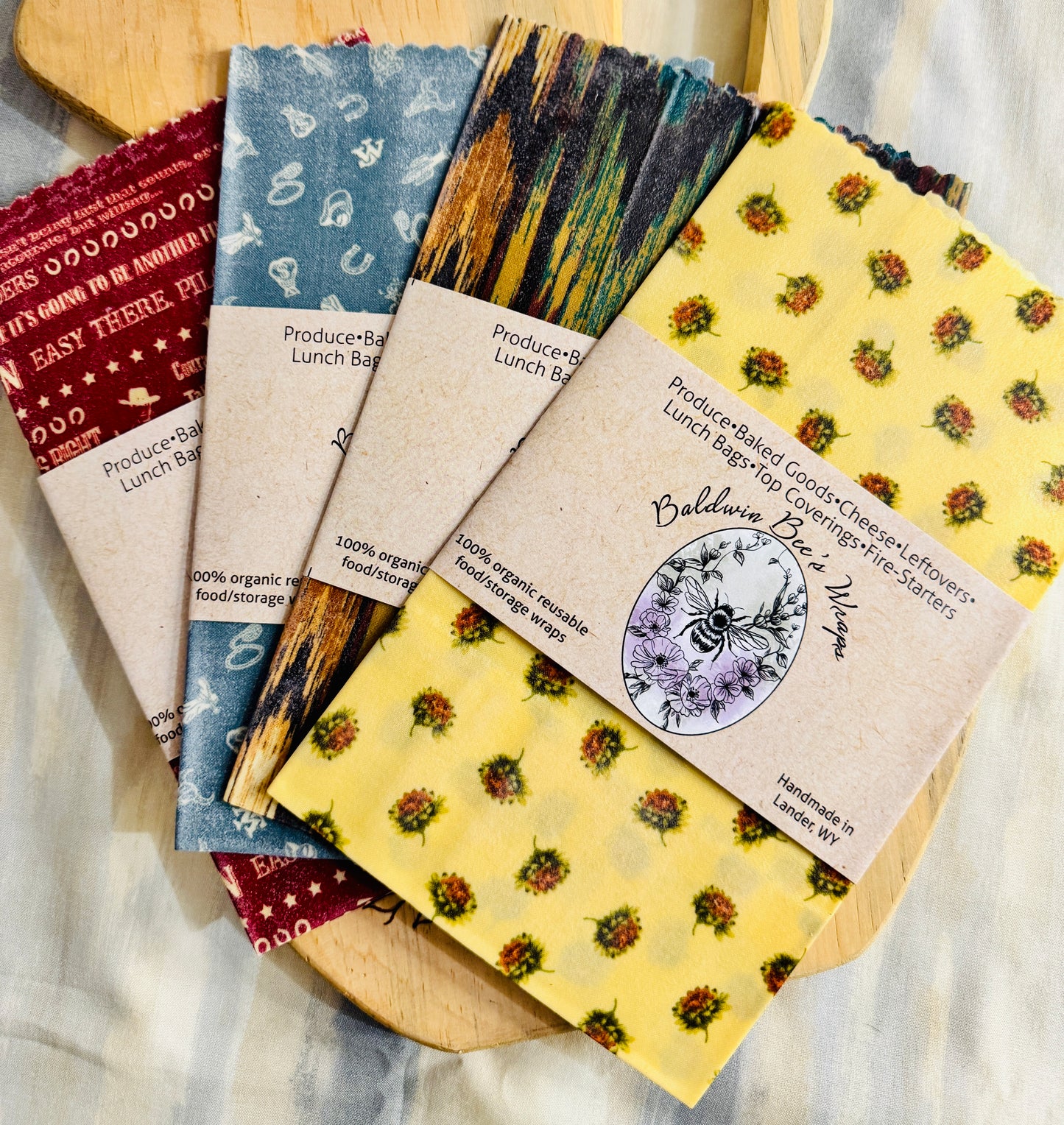 Large Beeswax Wrap- Western (Naturally Bloomed)