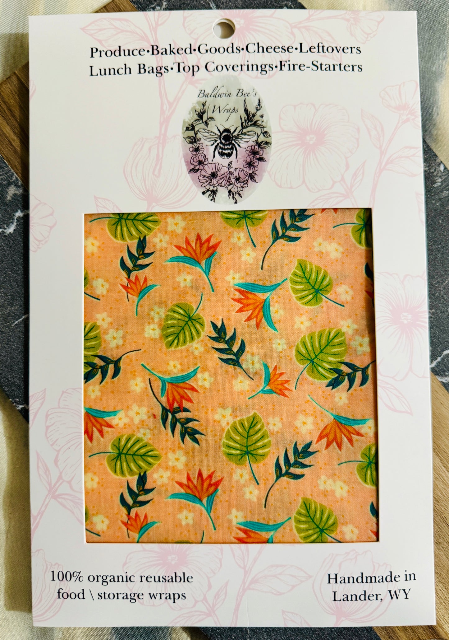 Jumbo Beeswax Bread Wrap — For Sourdough & Loose Produce (Botanicals)
