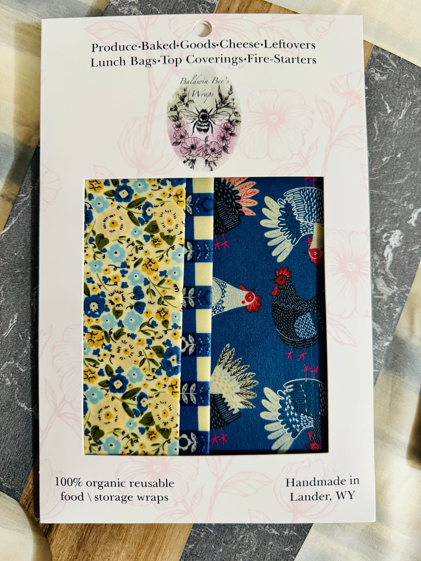 Beeswax Food Wrap Starter Set- (Chicks)
