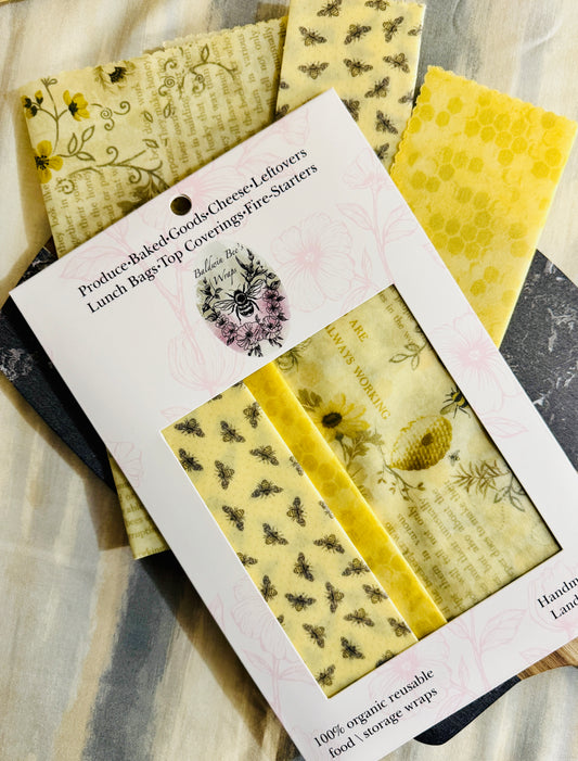 Bee's & Honeycomb - Handmade Beeswax Wraps