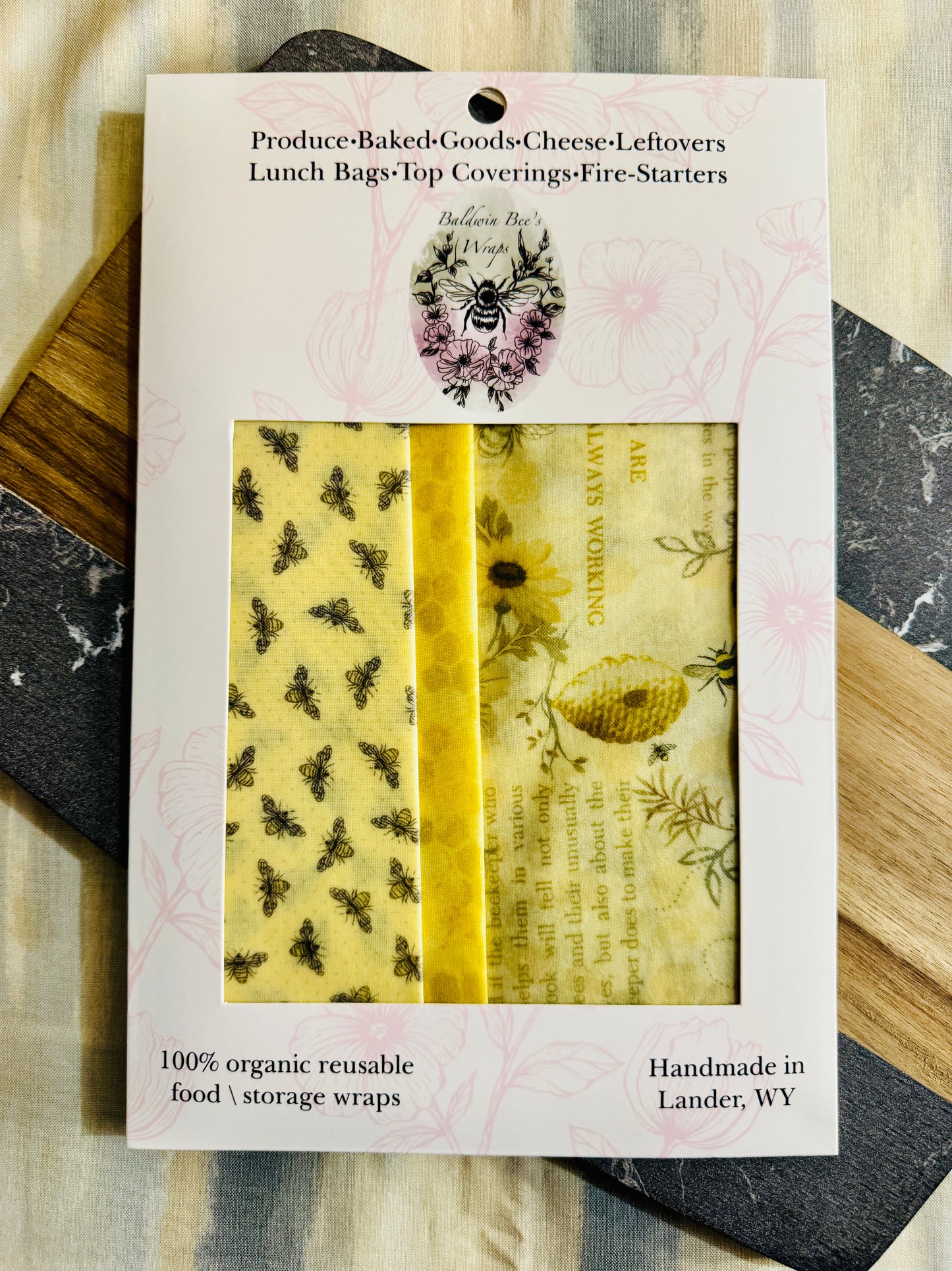 Bee's & Honeycomb - Handmade Beeswax Wraps