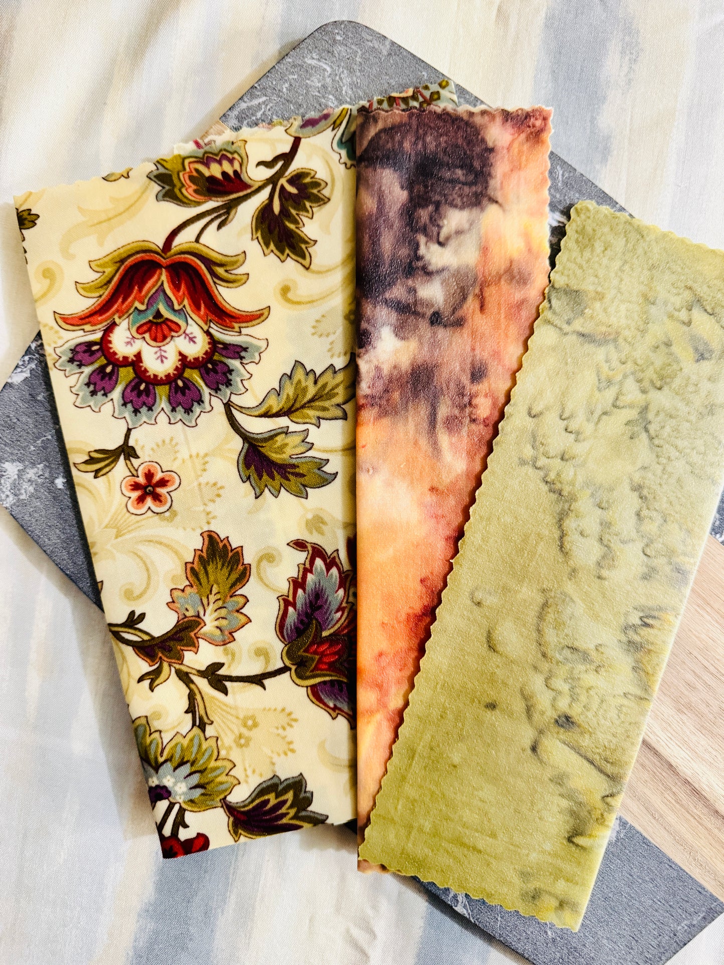Beeswax Food Wrap Starter Set- (Sage&Plum)