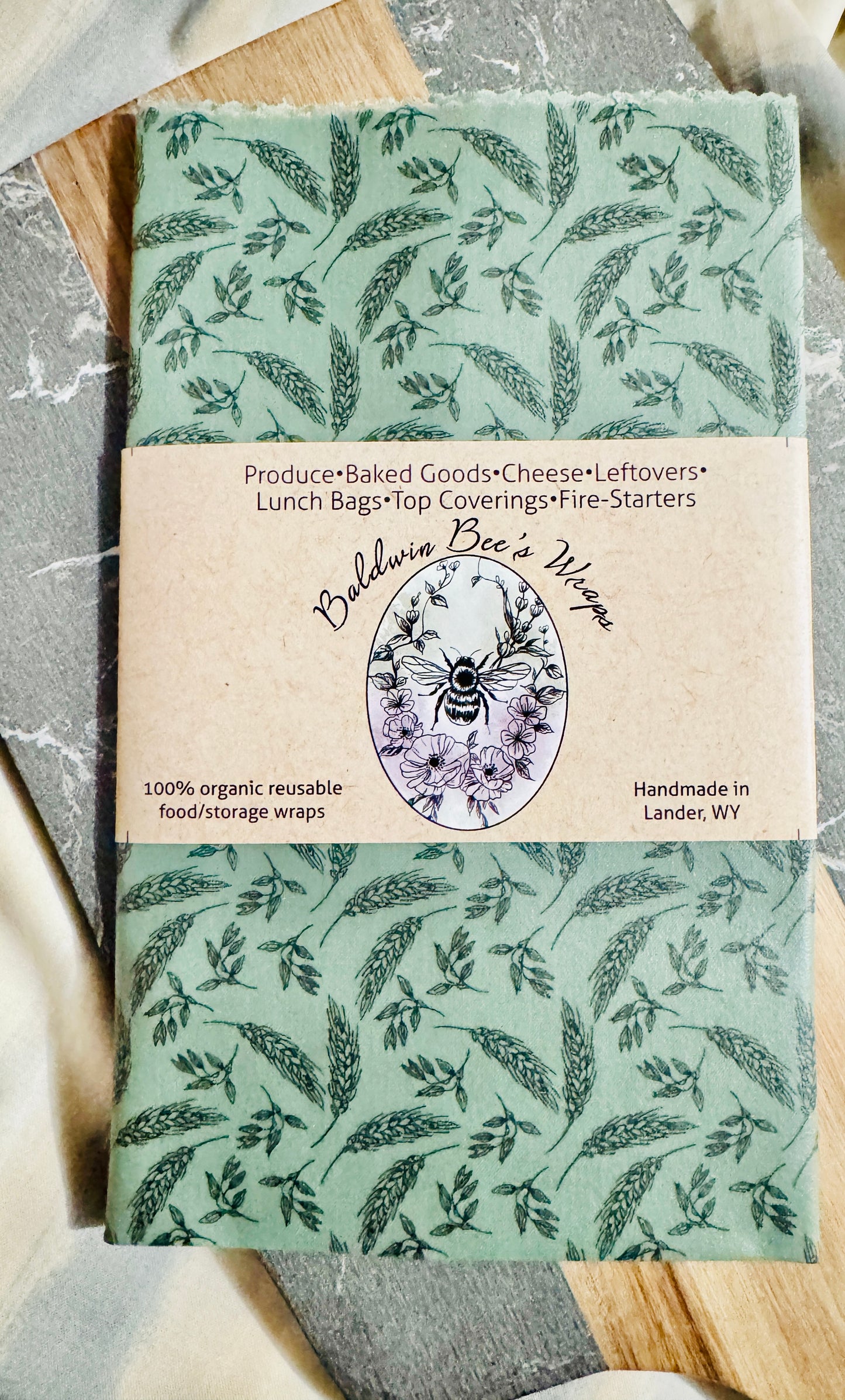 Reusable Produce Pouch | 11" x 12" Waxed Cotton Food Storage