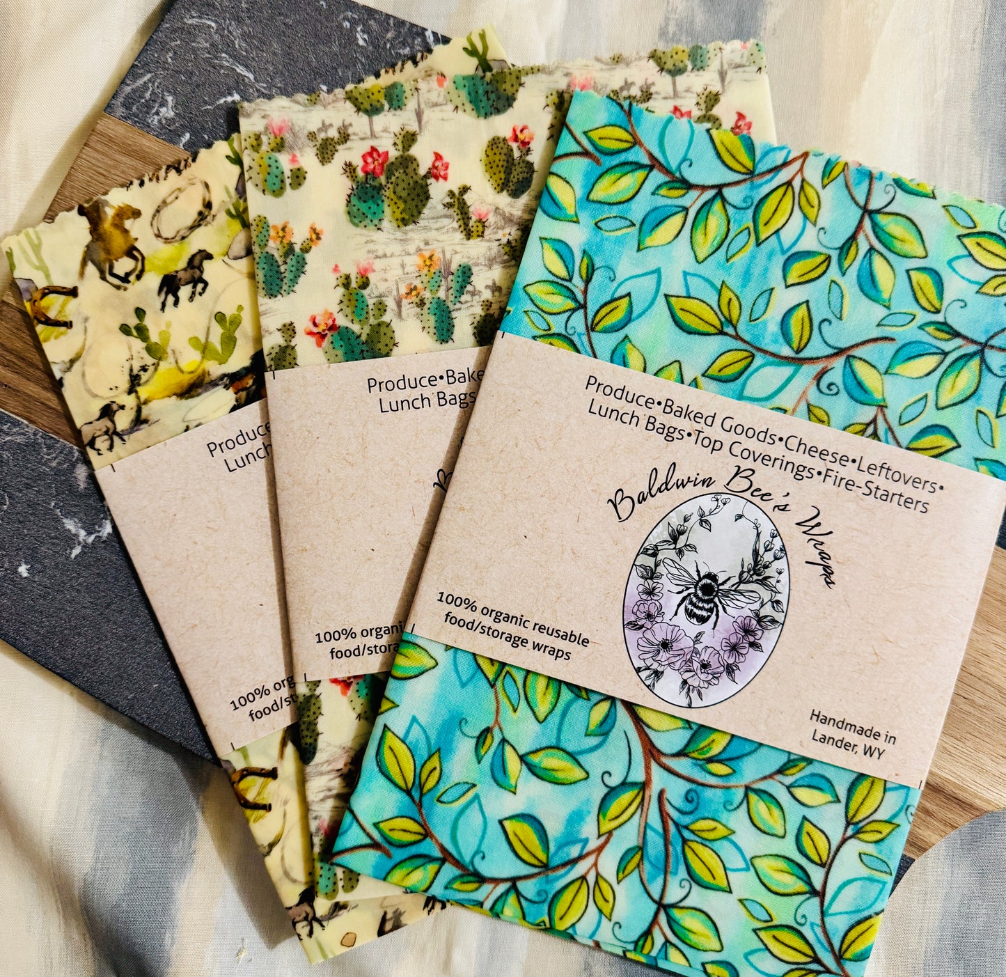 Large Beeswax Wrap (Cowboys & Cacti)