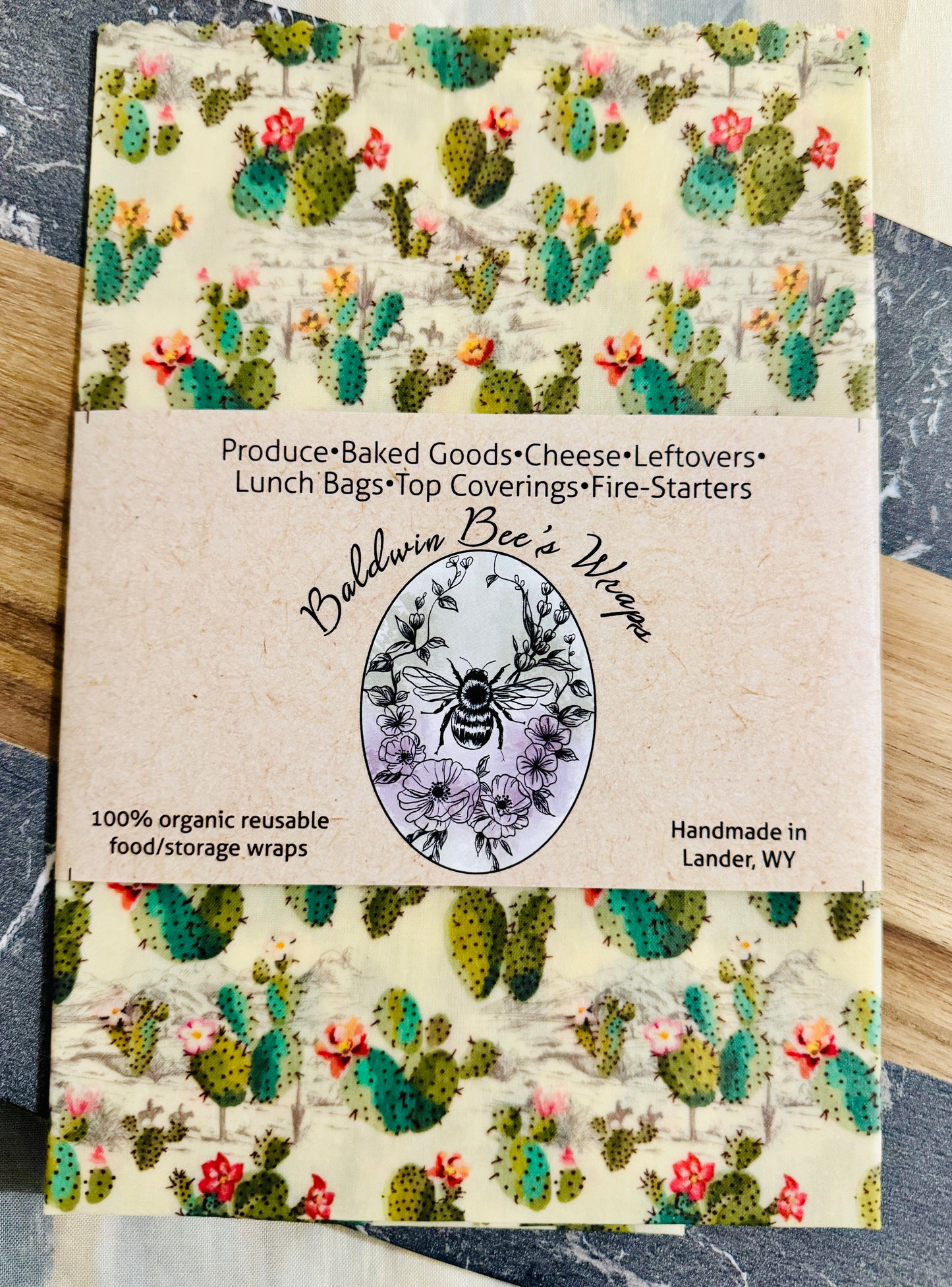 Large Beeswax Wrap (Cowboys & Cacti)