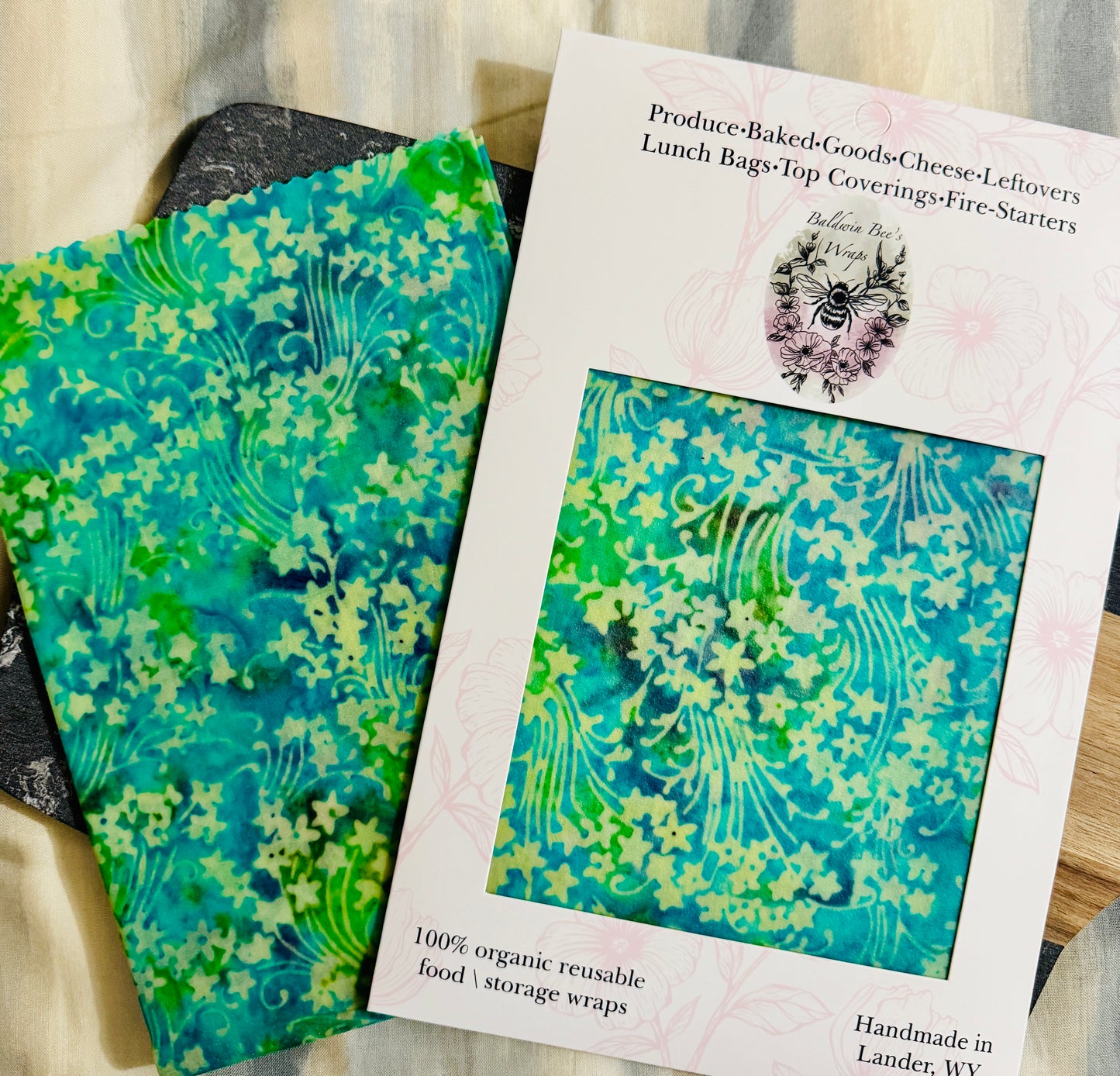 Jumbo Beeswax Bread Wrap —Jumbo Beeswax Bread Wrap | Reusable Bread Storage Wrap for Homemade Bread, Sourdough & Artisan Loaves (Day Lily)