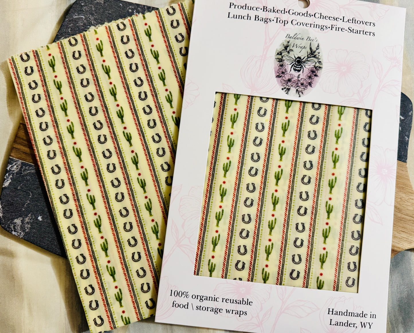 Jumbo Beeswax Bread Wrap —Jumbo Beeswax Bread Wrap | Reusable Bread Storage Wrap for Homemade Bread, Sourdough & Artisan Loaves (Horseshoe)