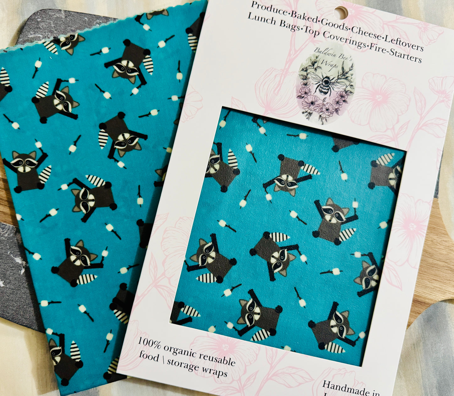 Jumbo Beeswax Bread Wrap - Reusable Bread Storage Wrap for Homemade Bread, Sourdough & Artisan Loaves (Marshmallow Bandit)