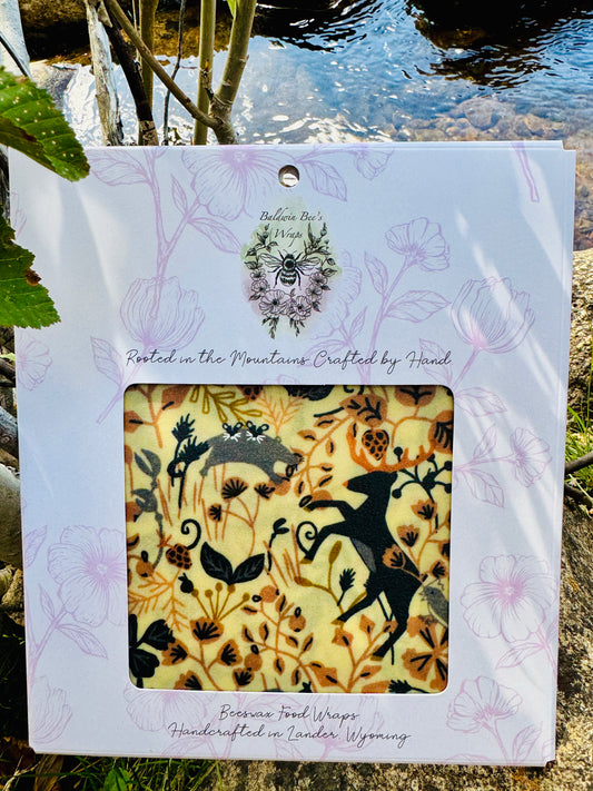 Jumbo Beeswax Bread Wrap - Reusable Bread Storage Wrap for Homemade Bread, Sourdough & Artisan Loaves  (WOODLAND ELK)
