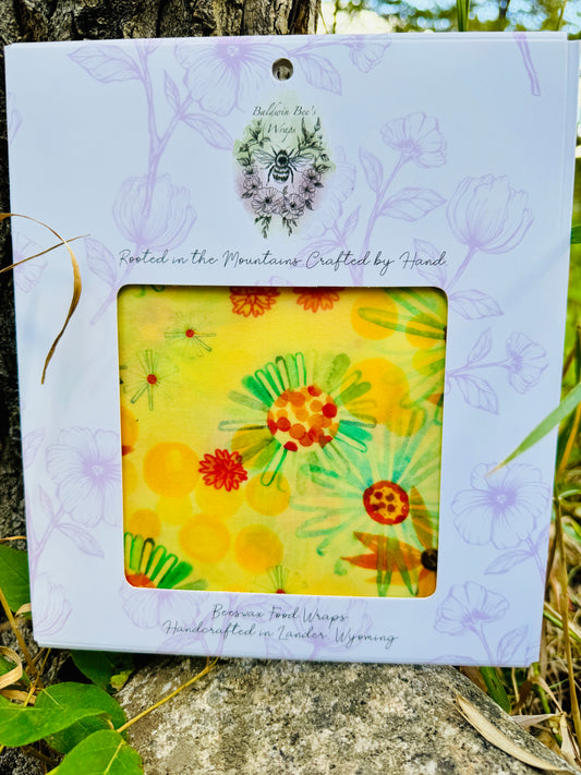Jumbo Beeswax Bread Wrap - Reusable Bread Storage Wrap for Homemade Bread, Sourdough & Artisan Loaves  (FLORAL BURST)