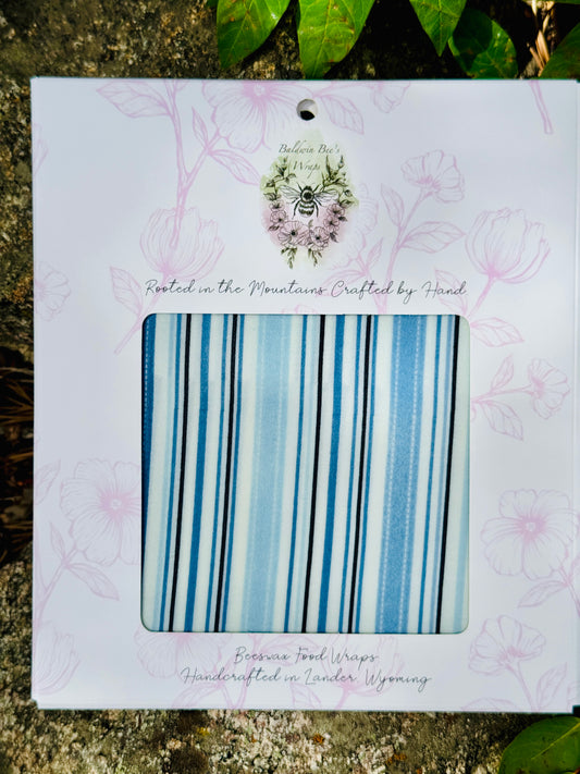 Jumbo Beeswax Bread Wrap - Reusable Bread Storage Wrap for Homemade Bread, Sourdough & Artisan Loaves  (SKY STRIPE)