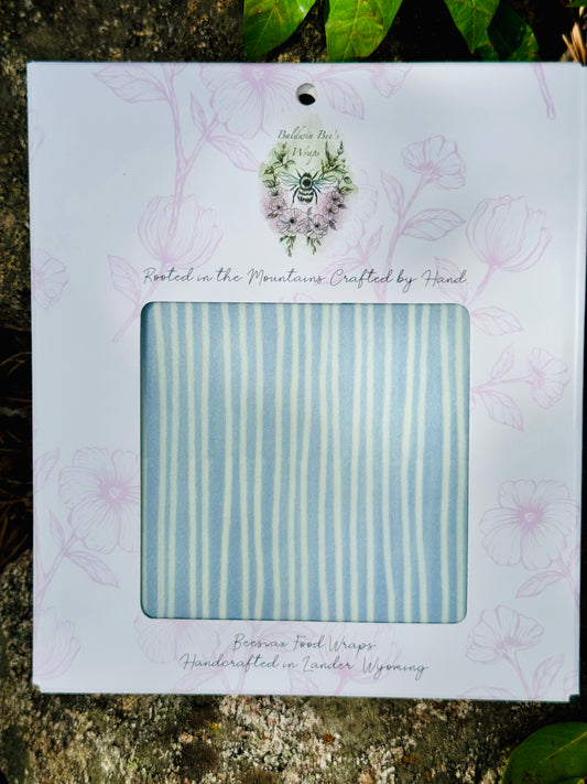 Jumbo Beeswax Bread Wrap - Reusable Bread Storage Wrap for Homemade Bread, Sourdough & Artisan Loaves  (DENIM STRIPE)