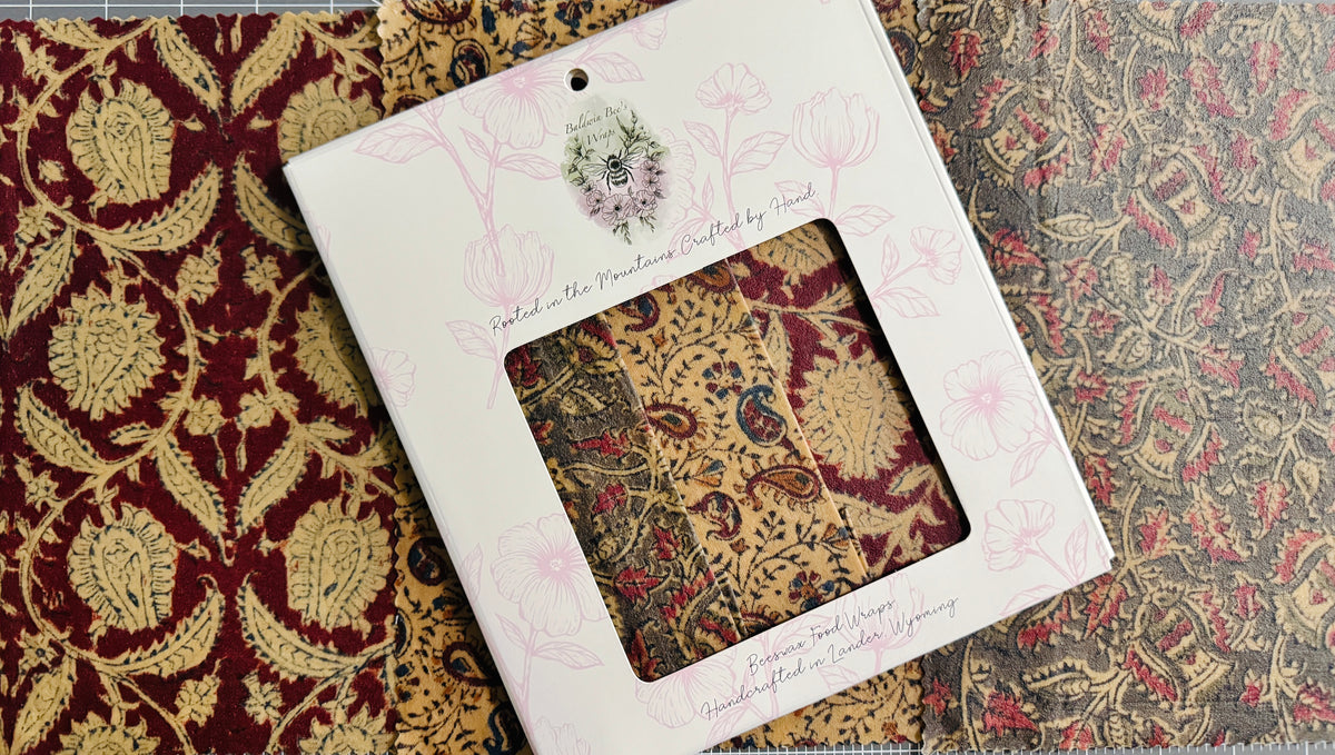 Vegetable Dyed Beeswax Wraps | Coordinating 3-Pack