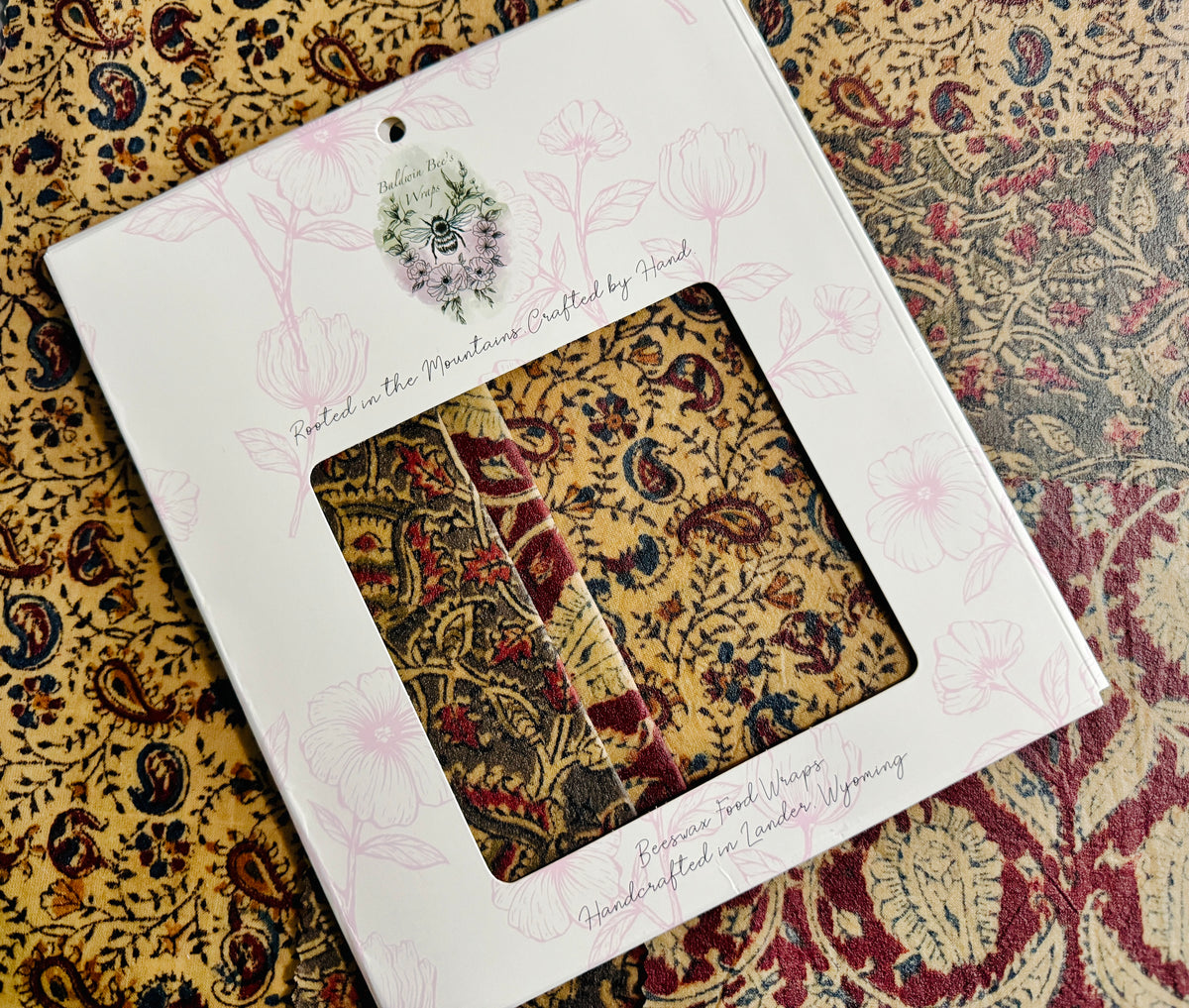 Vegetable Dyed Beeswax Wraps | 3-Piece Starter Set