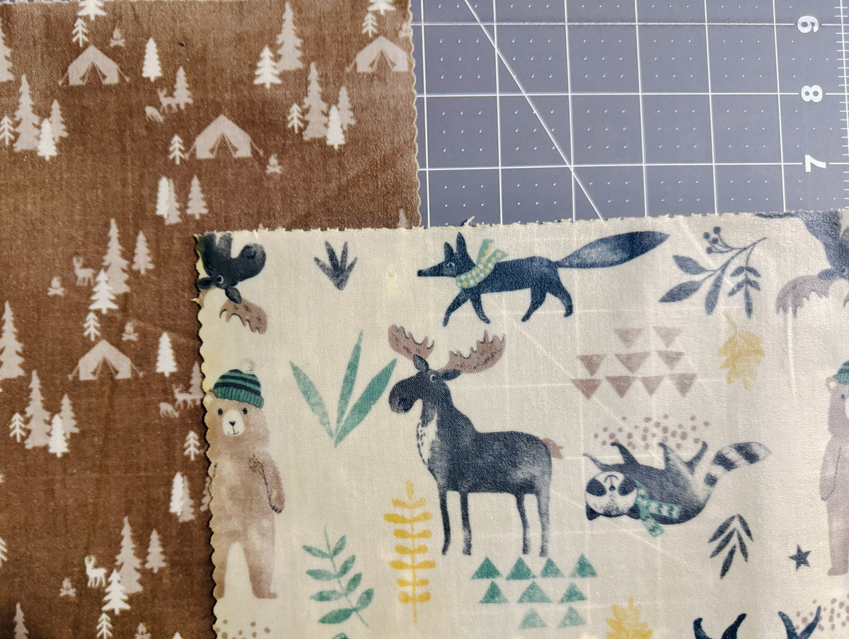2 Pack Small 6x9" Beeswax Wrap (WINTER WOODLAND)