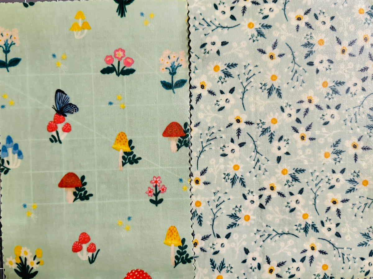 2 Pack Small 6x9" Beeswax Wrap  (MUSHROOM)