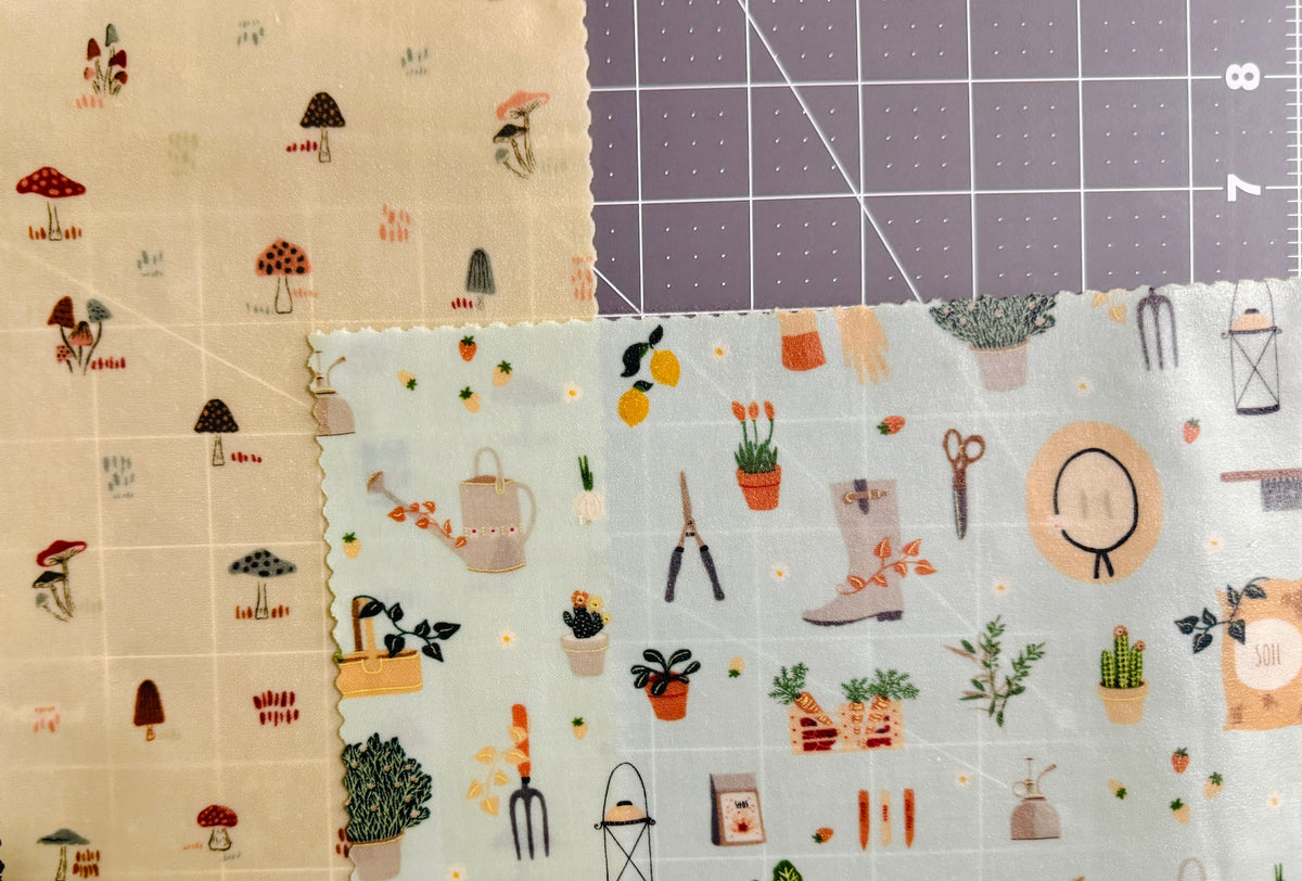 2 Pack Small 6x9" Beeswax Wrap  (GARDEN)
