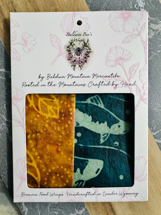 2 Pack Small 6x9" Beeswax Wrap  (SALMON)