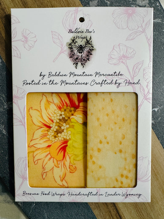 2 Pack Small 6x9" Beeswax Wrap  (SALMON FLORAL)