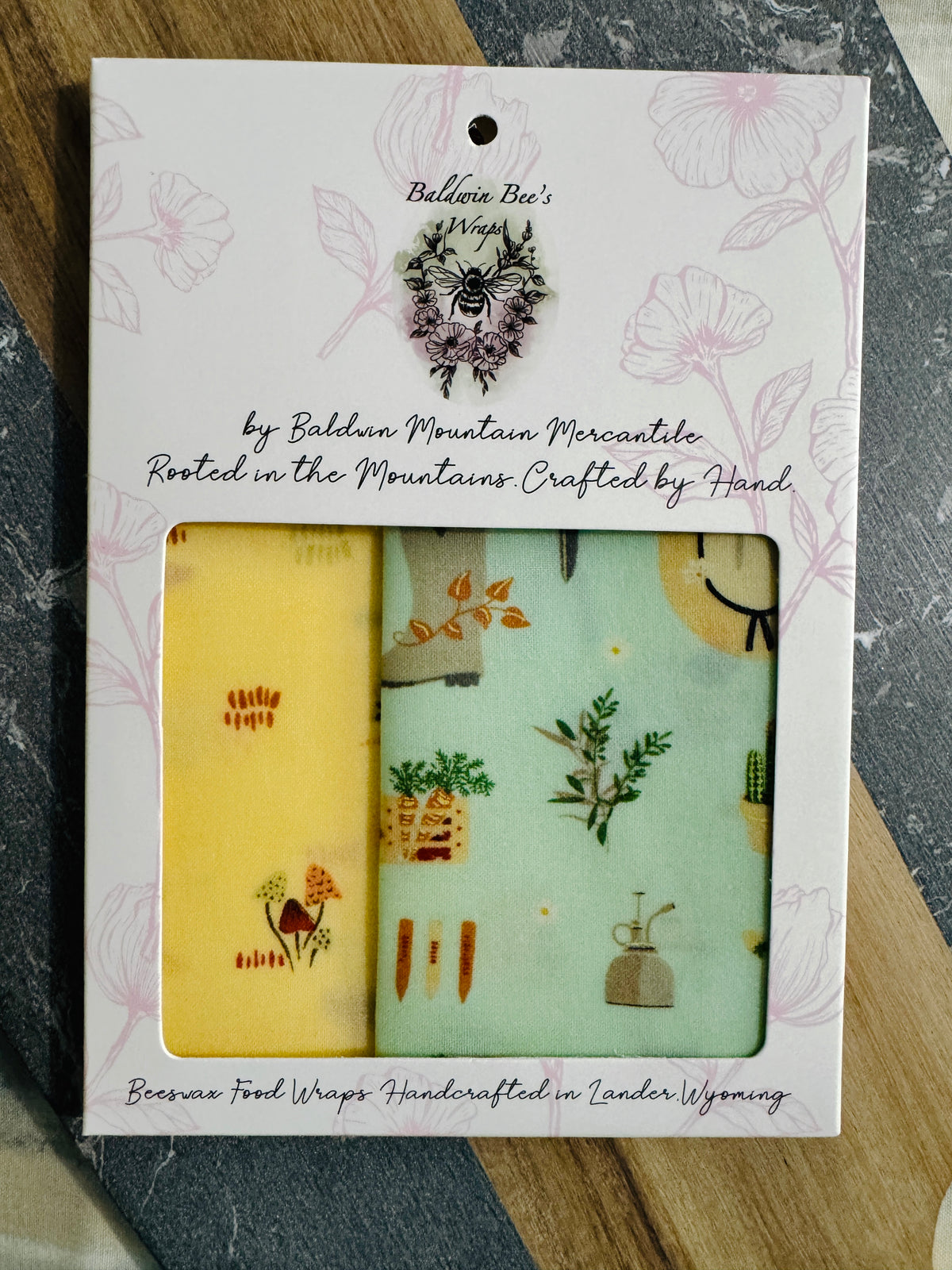 2 Pack Small 6x9" Beeswax Wrap  (GARDEN)