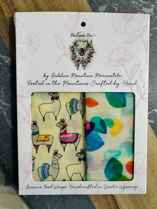 2 Pack Small 6x9" Beeswax Wrap  (LLAMA)