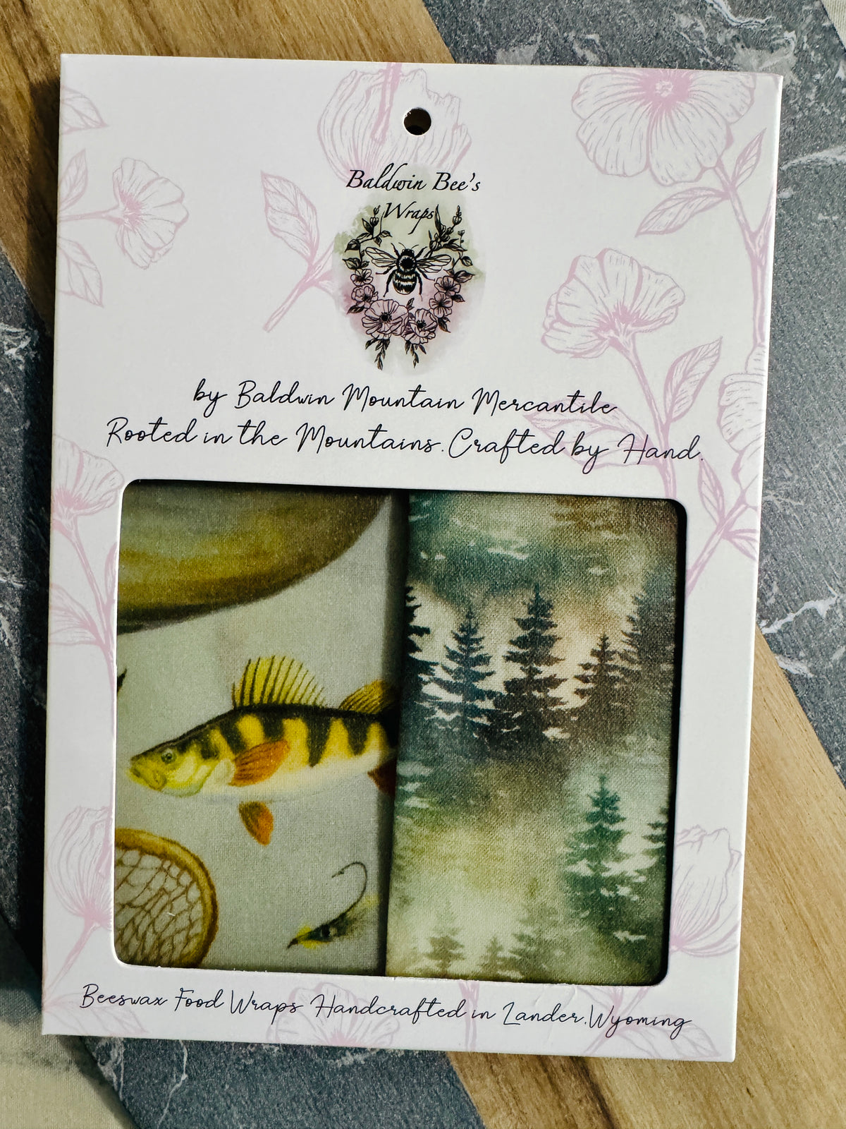 2 Pack Small 6x9" Beeswax Wrap  (MOUNTAIN FISH)