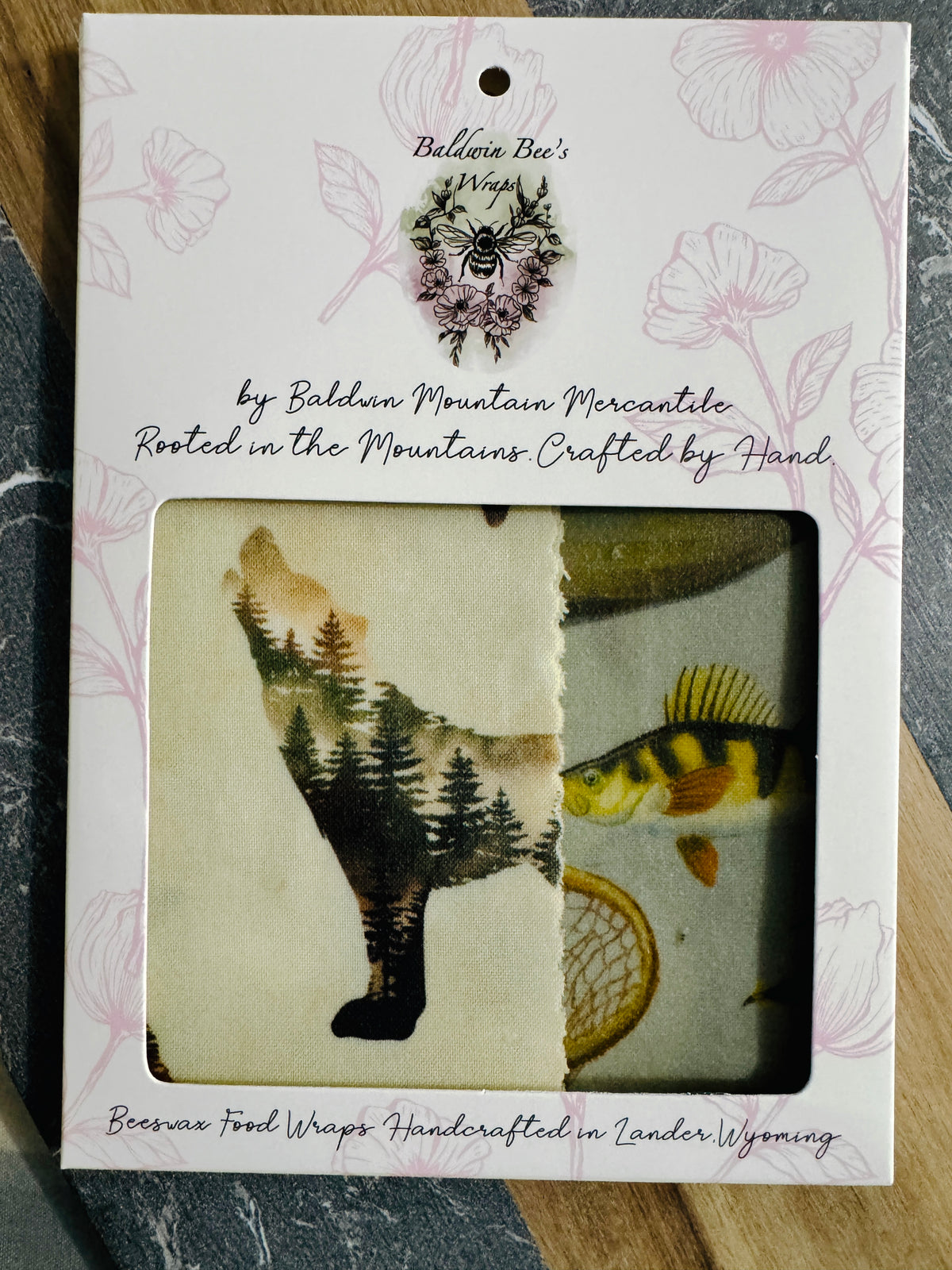 2 Pack Small 6x9" Beeswax Wrap  (MOUNTAIN FISH)