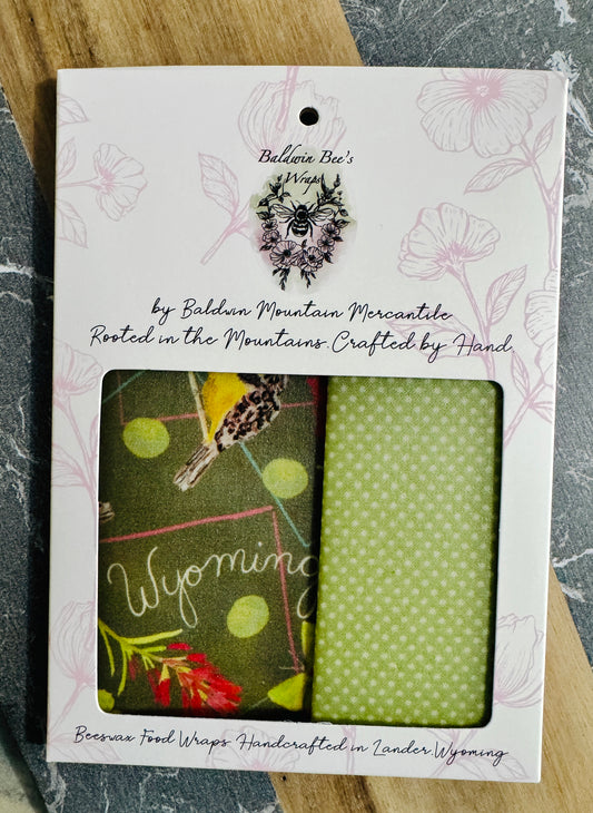 2 Pack Small 6x9" Beeswax Wrap  (SCENIC WY)