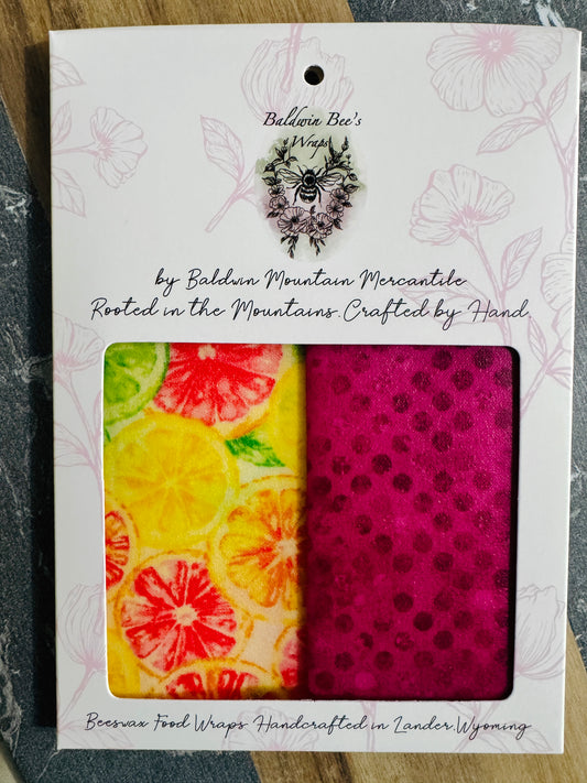 2 Pack Small 6x9" Beeswax Wrap (CITRUS)