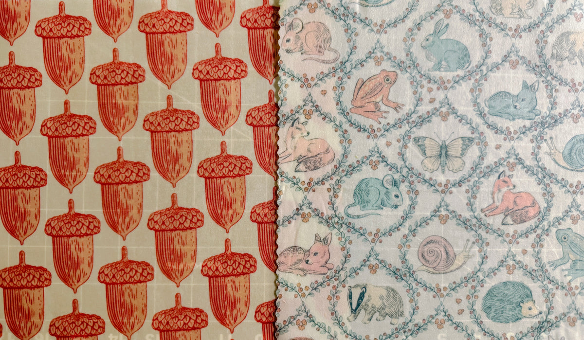 2 Pack Medium 10X10" Beeswax Wrap  (ACORN)