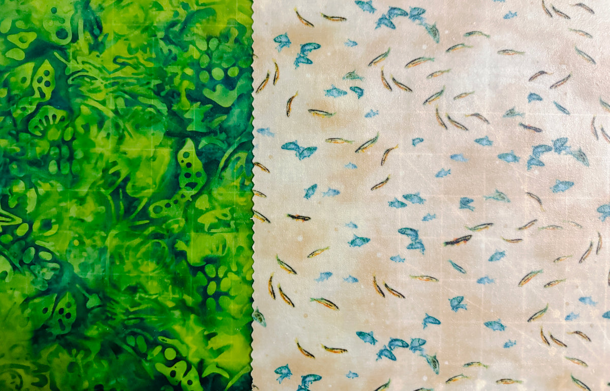 2 Pack Medium 10X10" Beeswax Wrap  (TROUT)