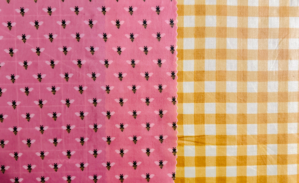2 Pack Medium 10X10" Beeswax Wrap  (GINGHAM BEE)