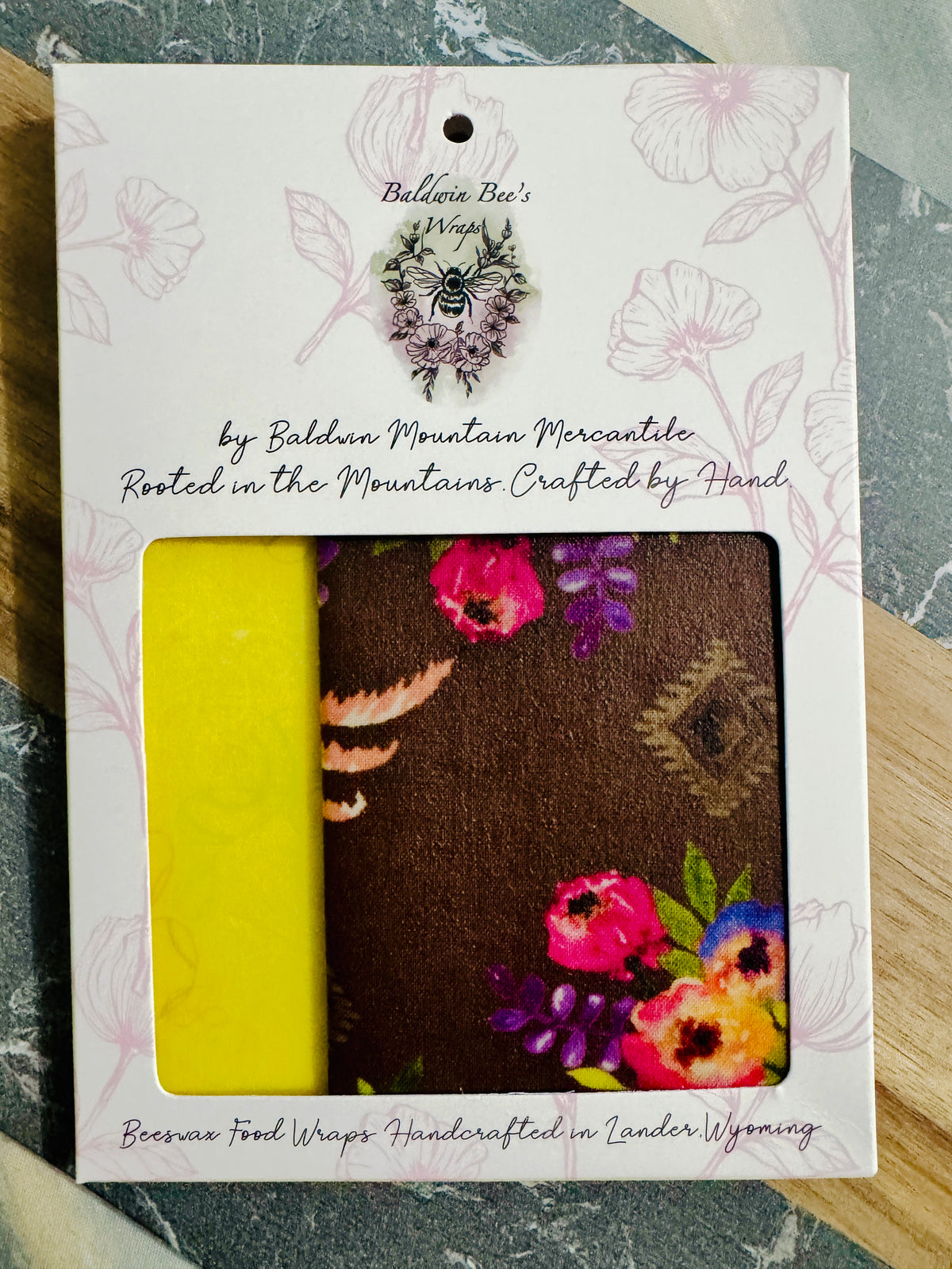 2 Pack Medium 10X10" Beeswax Wrap  (PARARIE FLOWERS)