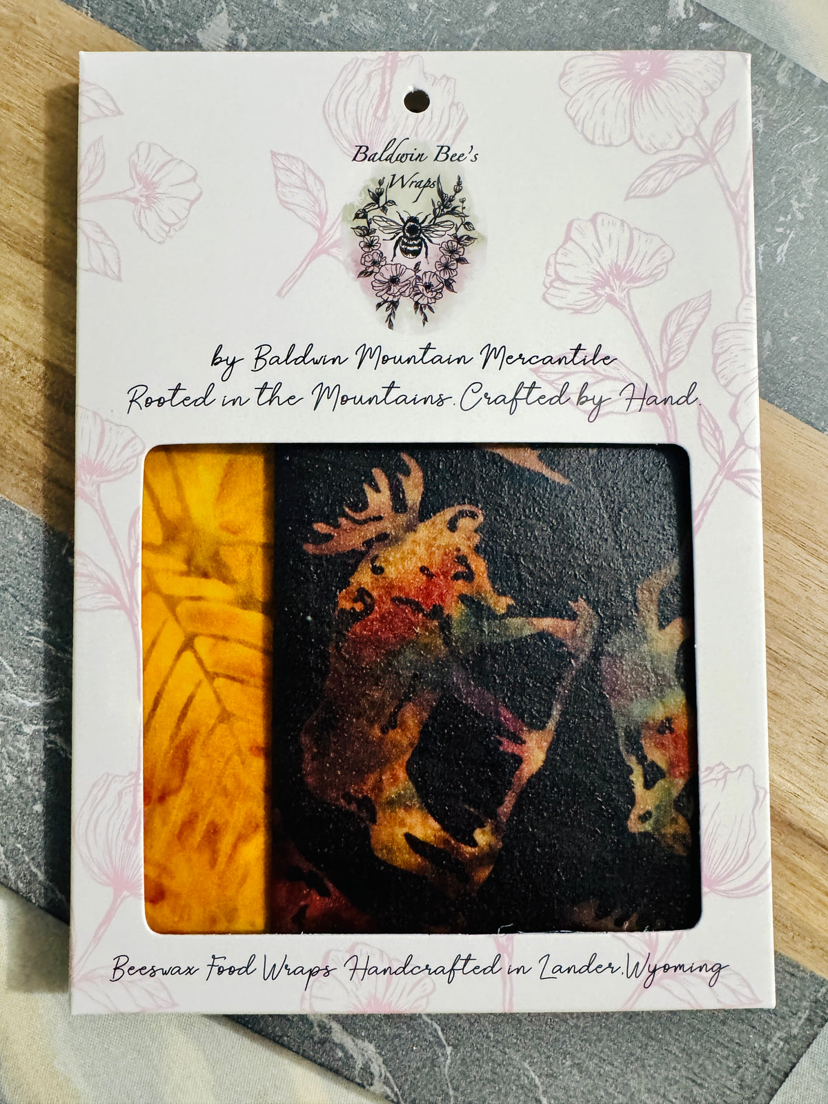 2 Pack Medium 10X10" Beeswax Wrap  (MOOSE BATIK)