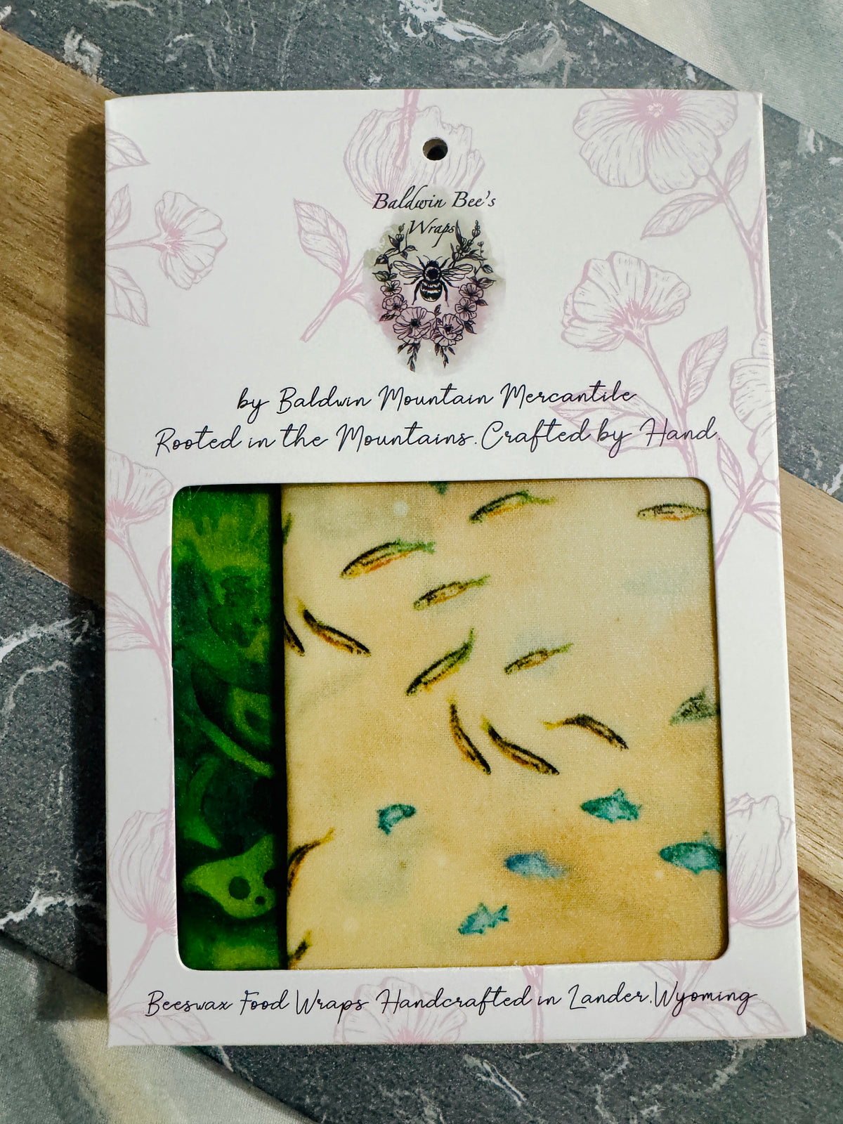 2 Pack Medium 10X10" Beeswax Wrap  (TROUT)