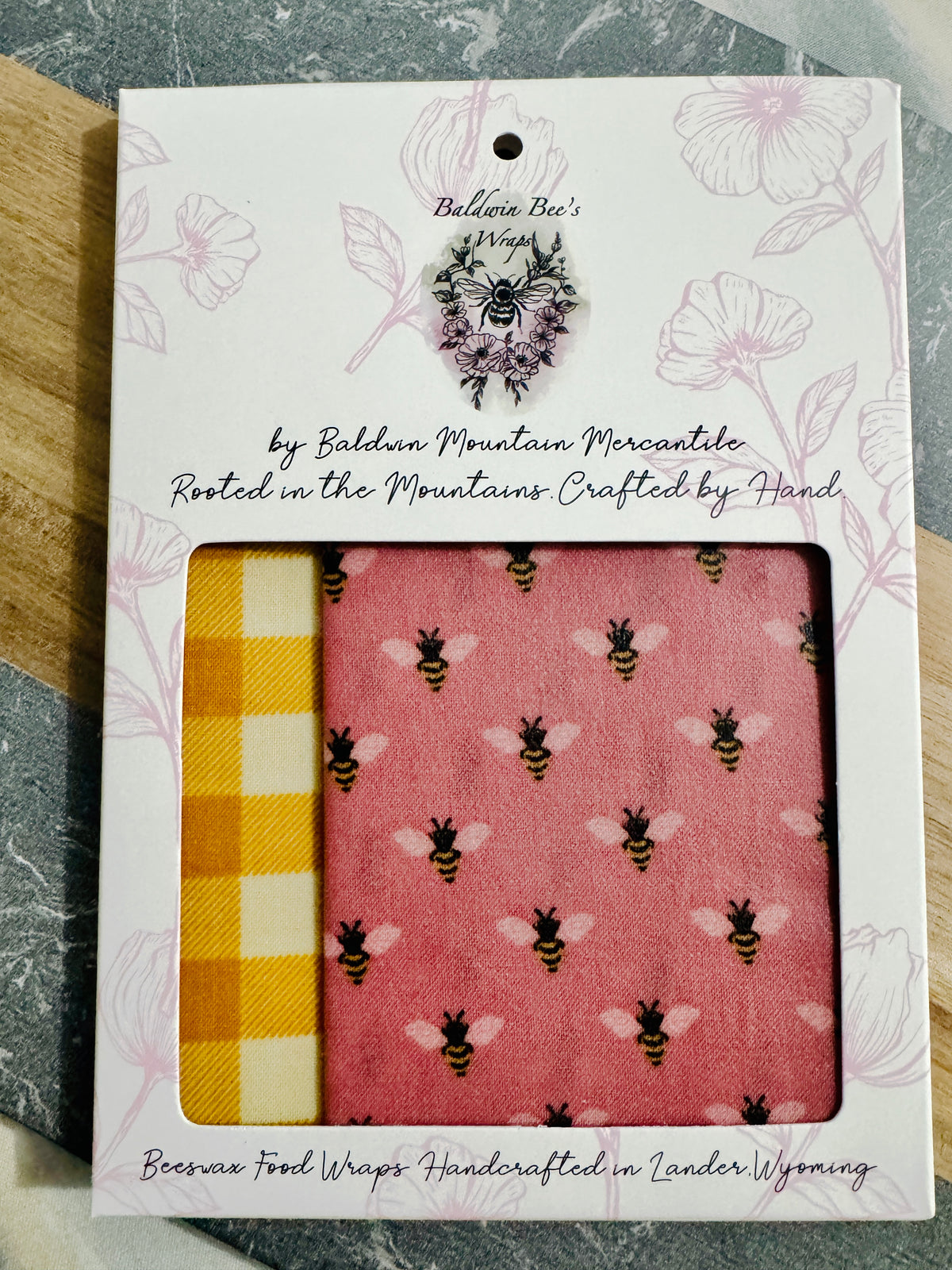 2 Pack Medium 10X10" Beeswax Wrap  (GINGHAM BEE)