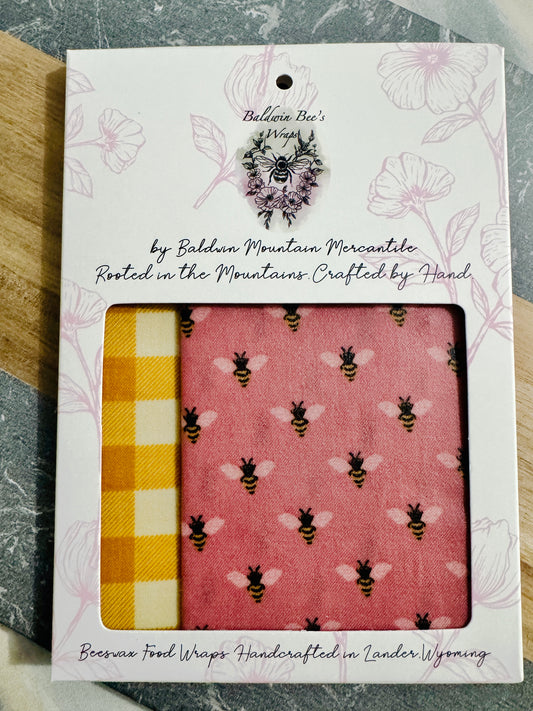 2 Pack Medium 10X10" Beeswax Wrap  (GINGHAM BEE)