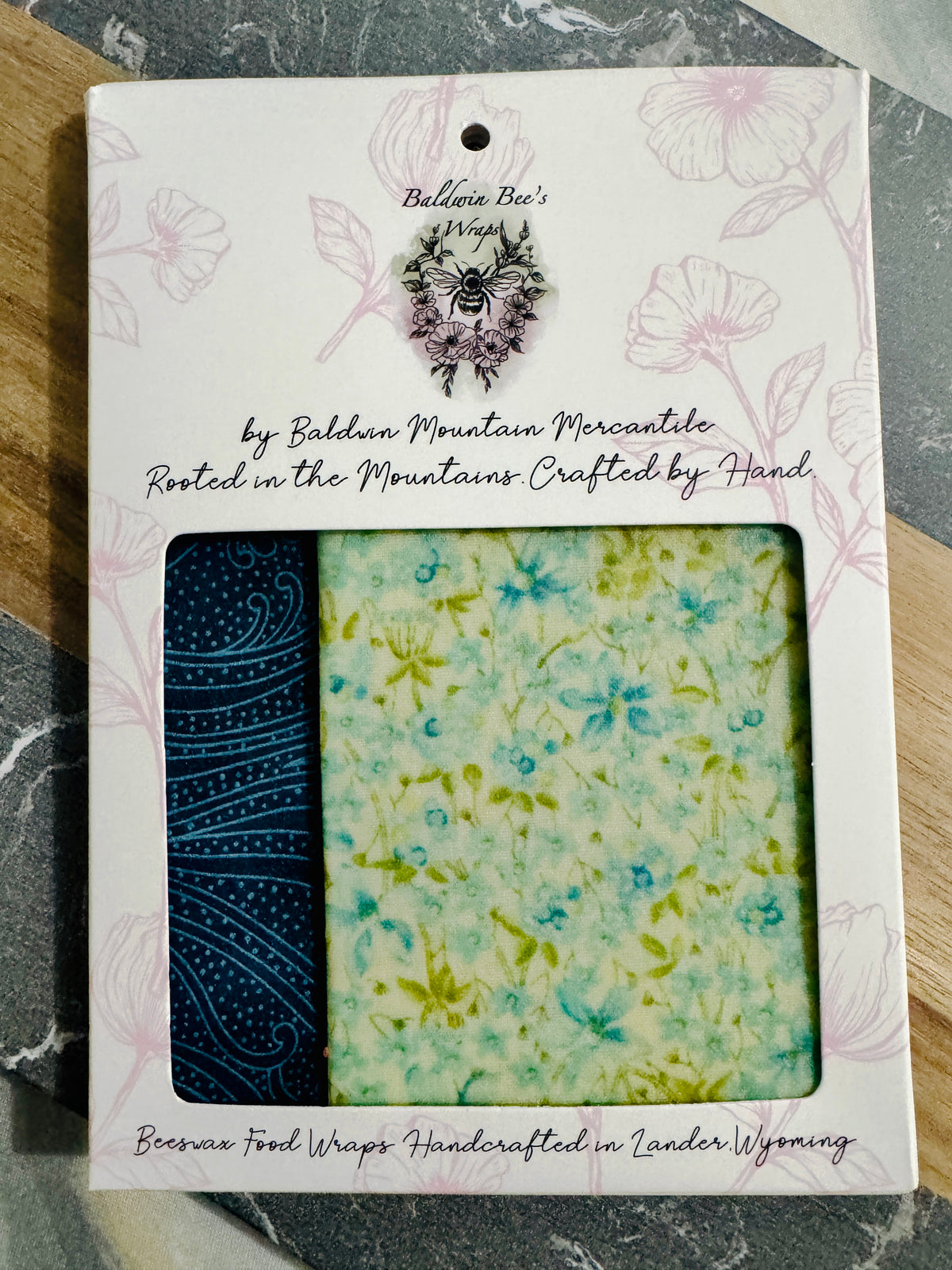 2 Pack Medium 10X10" Beeswax Wrap  (TINY TEAL)